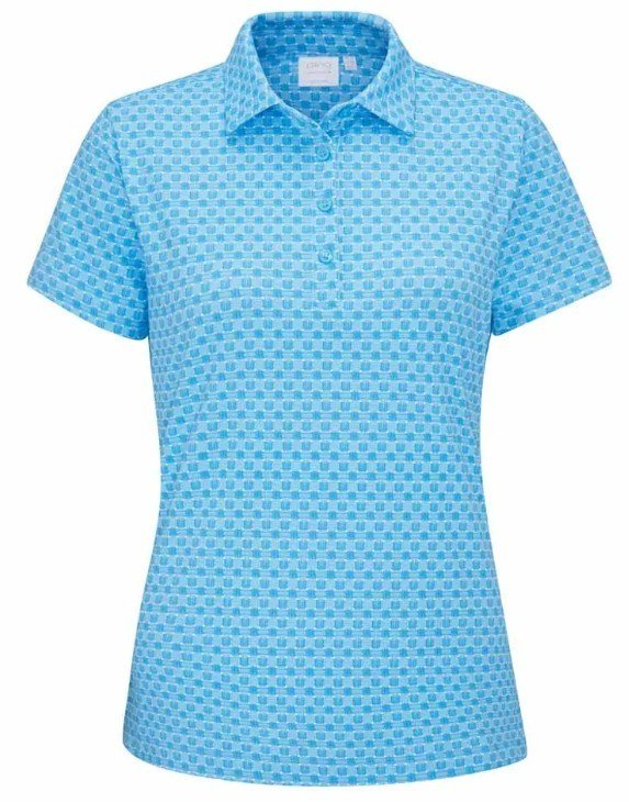 Ping Aeria Printed dámské polo, azure geo
