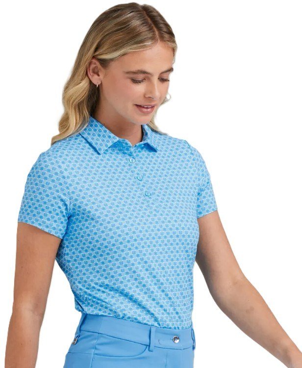 Ping Aeria Printed dámské polo, azure geo