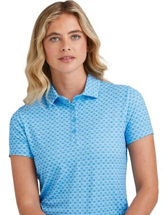 Ping Aeria Printed dámské polo, azure geo