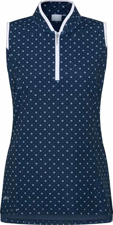 PING Penola Printed Sleeveless dámské polo, micro monogram