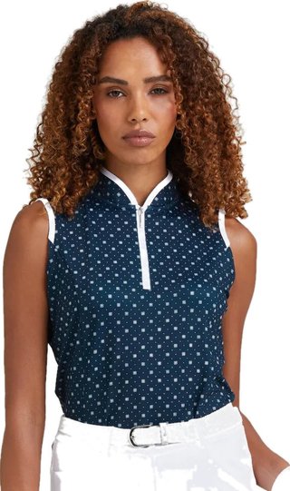 PING Penola Printed Sleeveless dámské polo, micro monogram