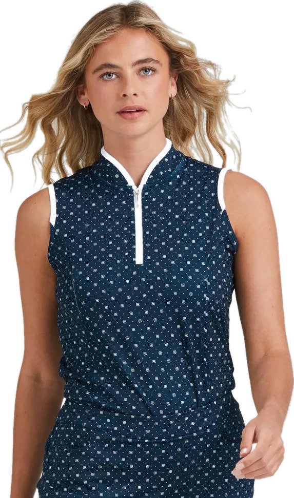 PING Penola Printed Sleeveless dámské polo, micro monogram