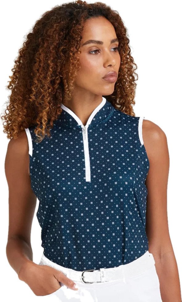 PING Penola Printed Sleeveless dámské polo, micro monogram