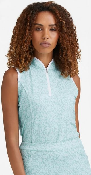 PING Penola Printed Sleeveless dámské polo, splash
