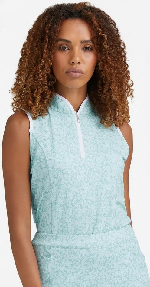 PING Penola Printed Sleeveless dámské polo, splash