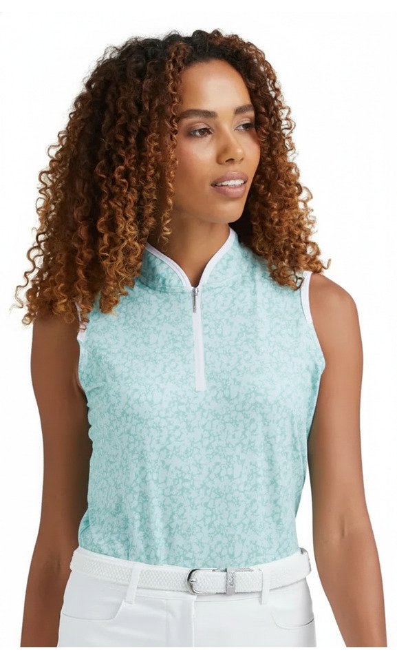 PING Penola Printed Sleeveless dámské polo, splash