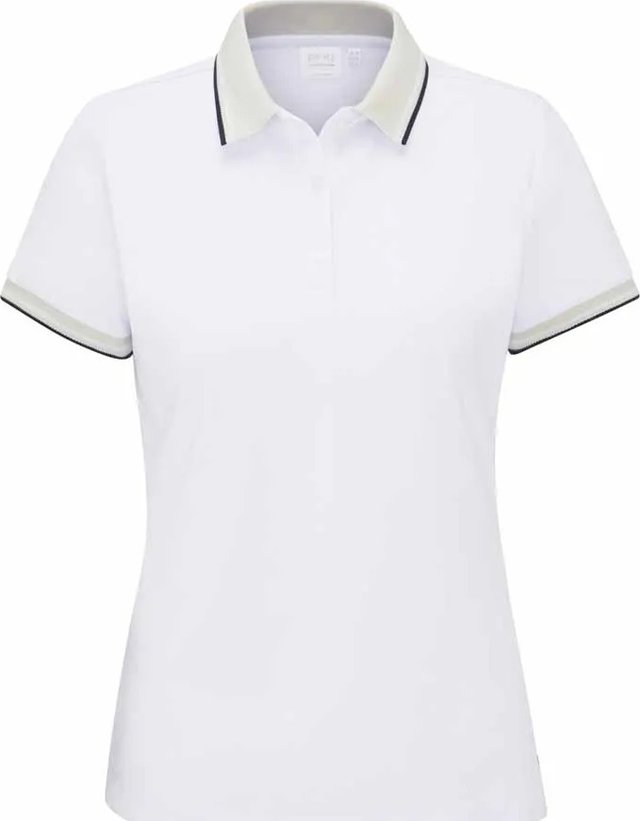 PING Viviana Tipped dámské polo, white/pebble