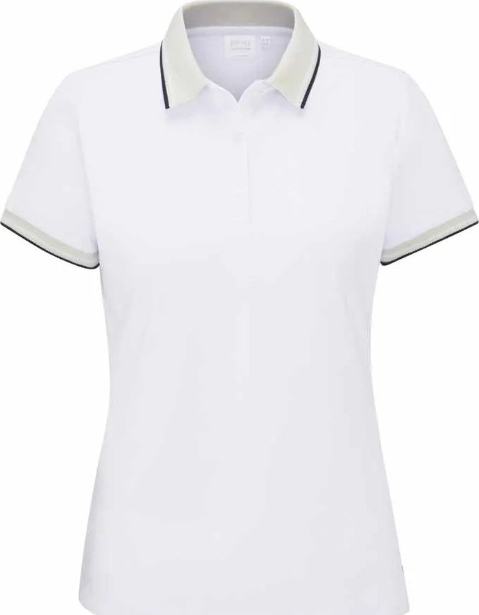 PING Viviana Tipped dámské polo, white/pebble