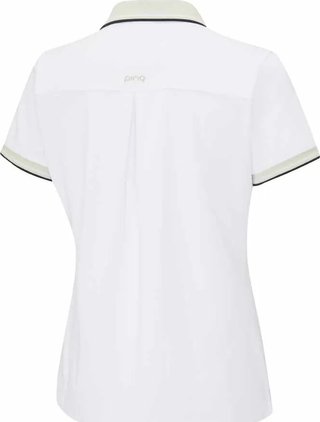 PING Viviana Tipped dámské polo, white/pebble