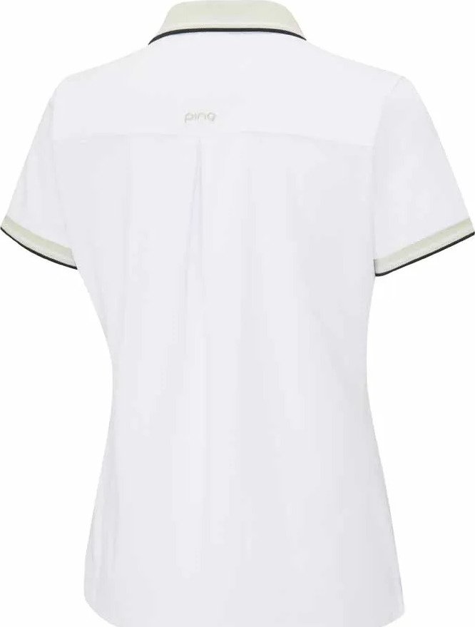 PING Viviana Tipped dámské polo, white/pebble