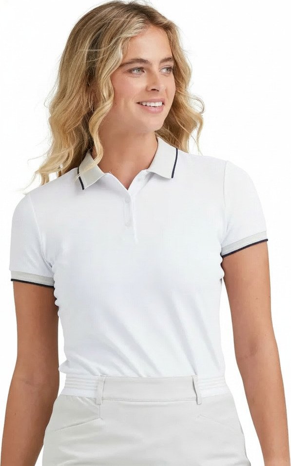 PING Viviana Tipped dámské polo, white/pebble