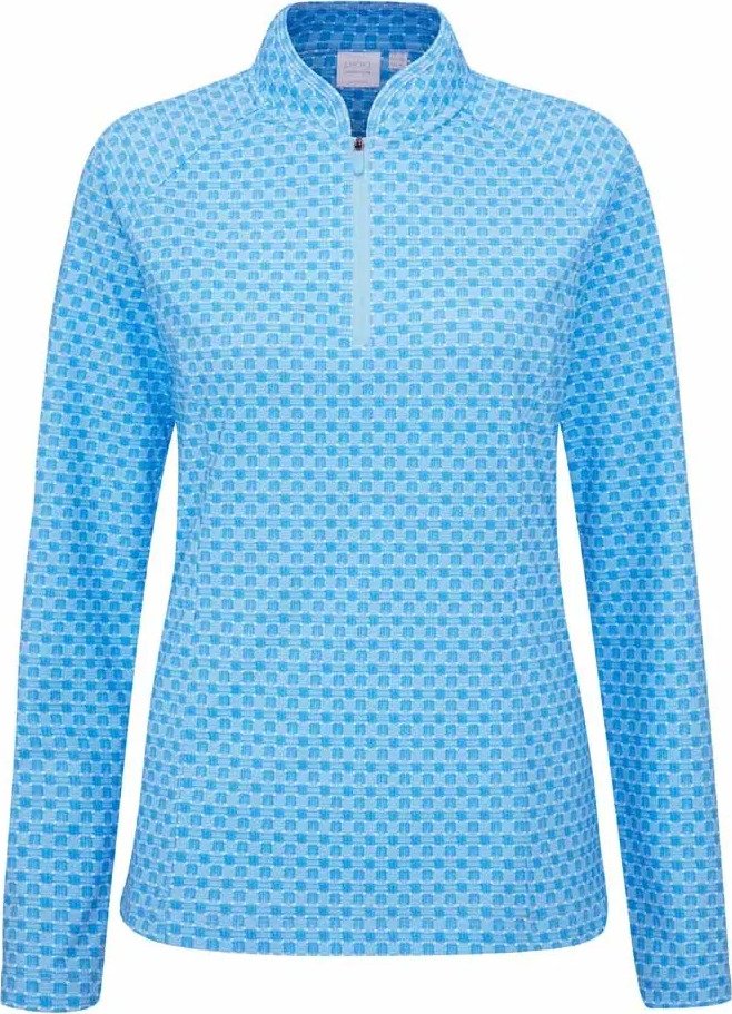 PING Arwen Printed Longsleeve dámské polo, azure geo
