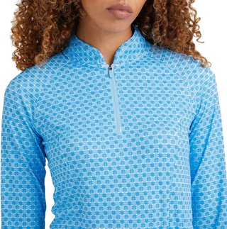 PING Arwen Printed Longsleeve dámské polo, azure geo
