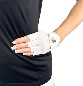 Best of Golf America Half Finger dámská golfová rukavice, bílá