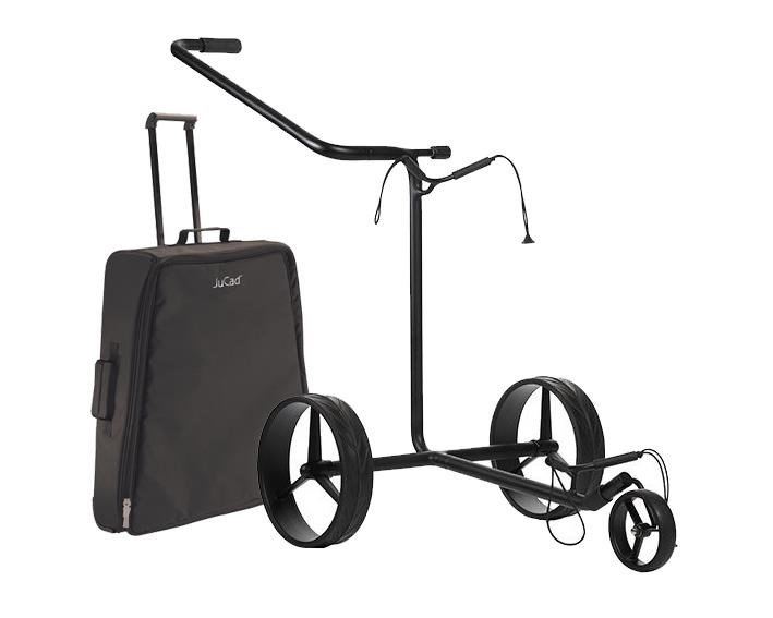 JuStar Black 3-kolový manuální golfový vozík + přepravní taška a mechanická brzda