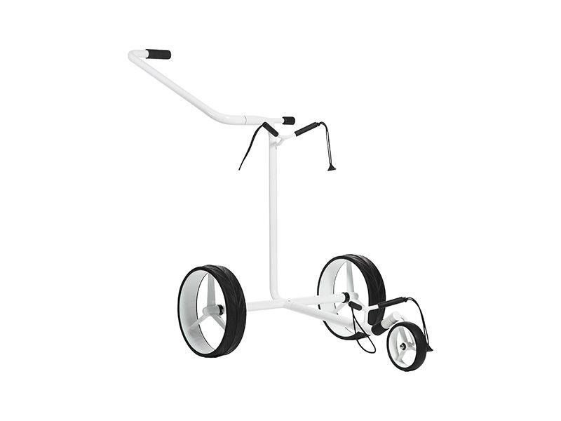 JuStar White 3-kolový manuální golfový vozík + přepravní taška a mechanická brzda