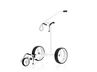 JuStar White 3-kolový manuální golfový vozík + přepravní taška a mechanická brzda