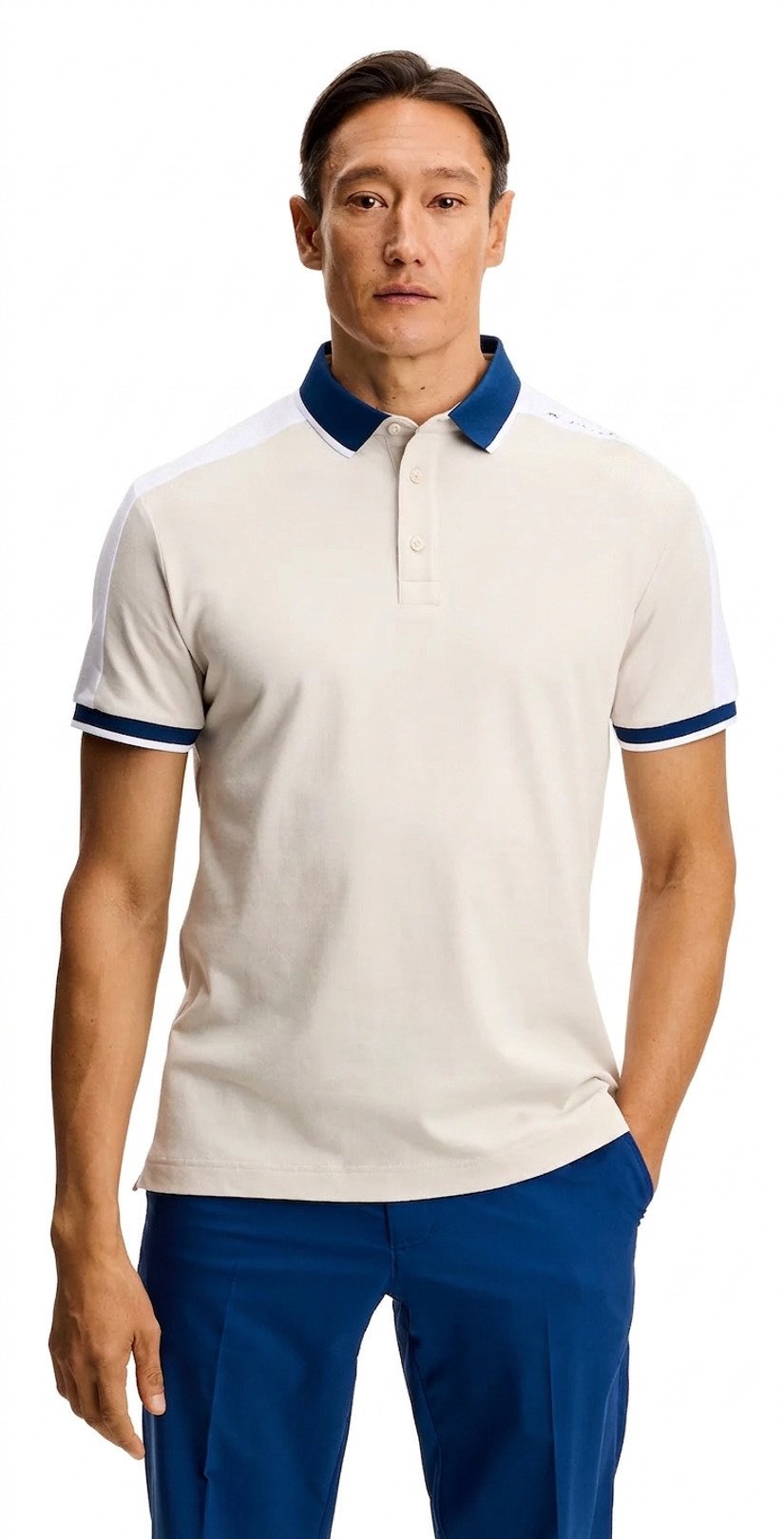 J.Lindeberg Jace pánské polo, Moonbeam