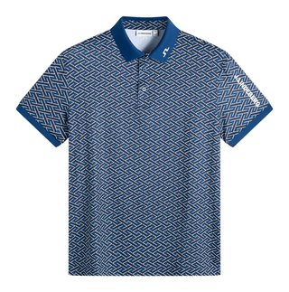J.Lindeberg Tour Tech Print pánské polo, ladder estate navy