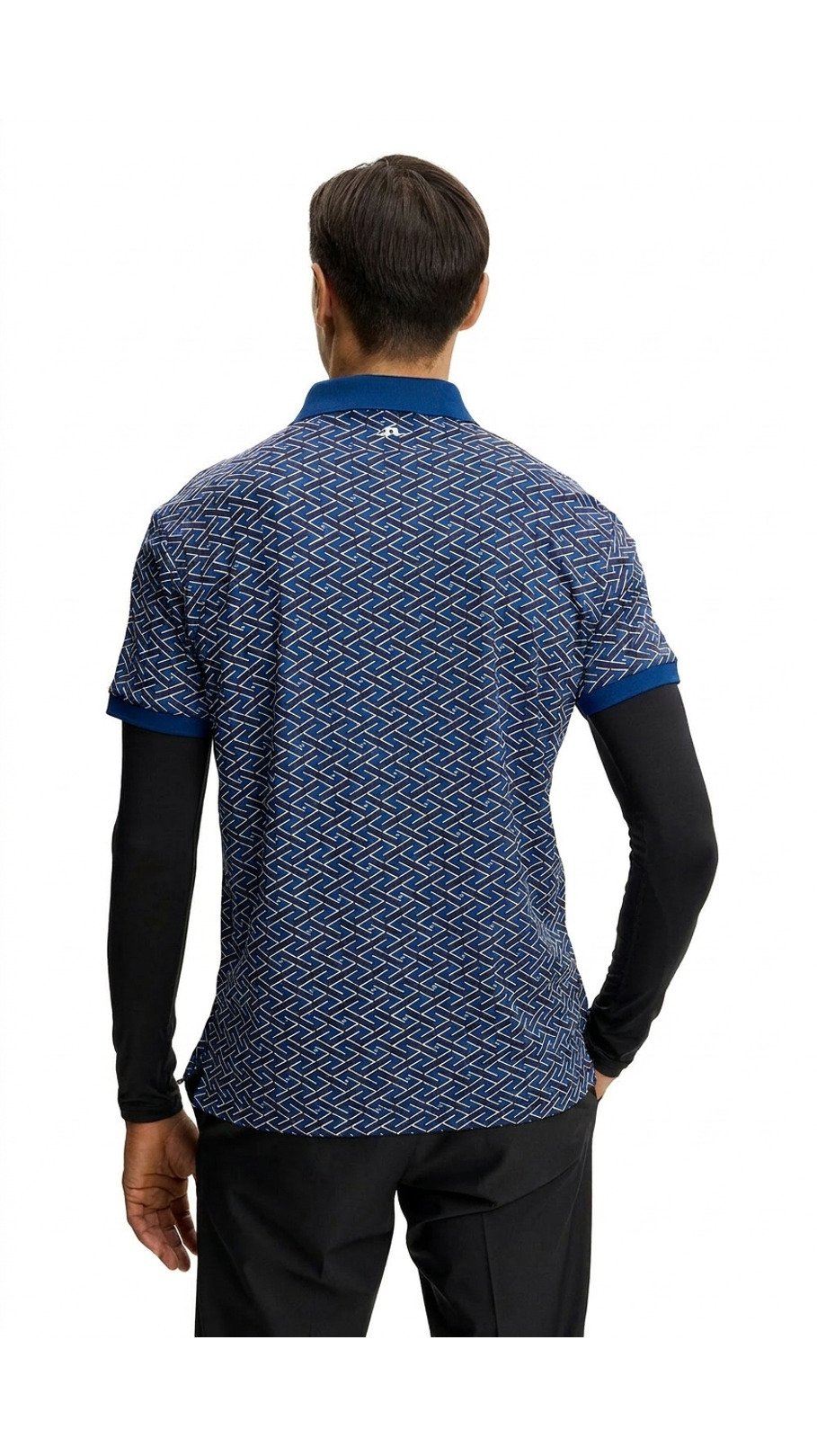 J.Lindeberg Tour Tech Print pánské polo, ladder estate navy