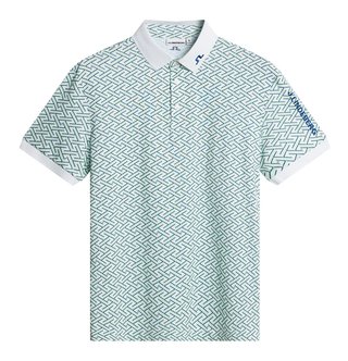 J.Lindeberg Tour Tech Print pánské polo, ladder white bay