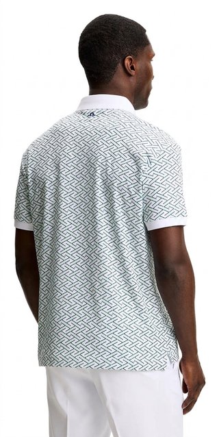 J.Lindeberg Tour Tech Print pánské polo, ladder white bay