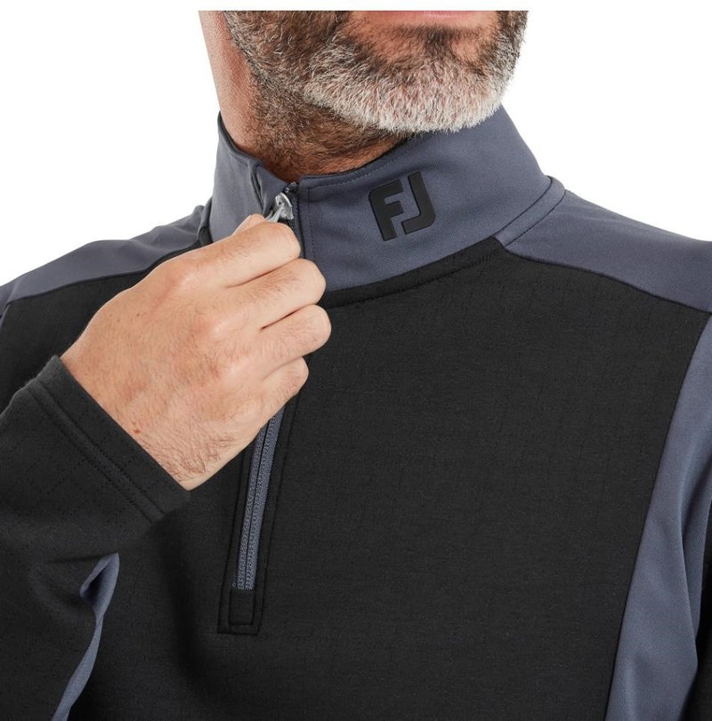 Footjoy ThermoSeries Blocked Midlayer pánská mikina, černá/charcoal