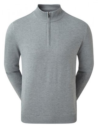 FootJoy drirelease Half-Zip Lined pánský svetr, port heather grey