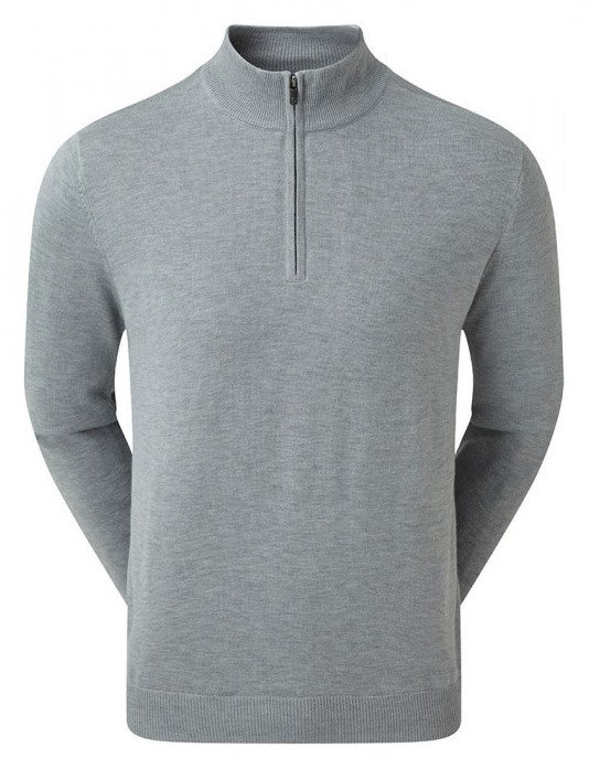 FootJoy drirelease Half-Zip Lined pánský svetr, port heather grey