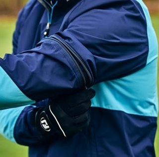 FootJoy HydroLite X pánská bunda do deště s krátkým rukávem, navy/mid blue