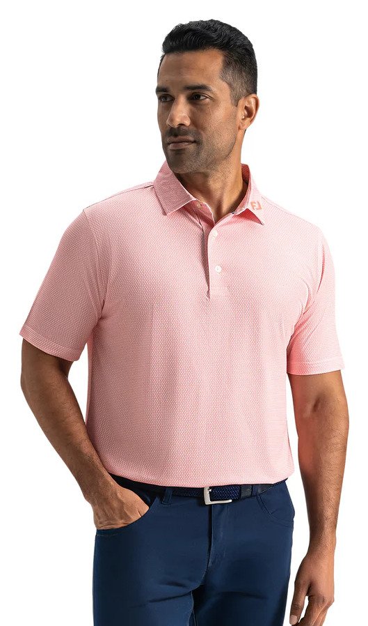 FootJoy Heritage Logo Lisle pánské polo, white/peach