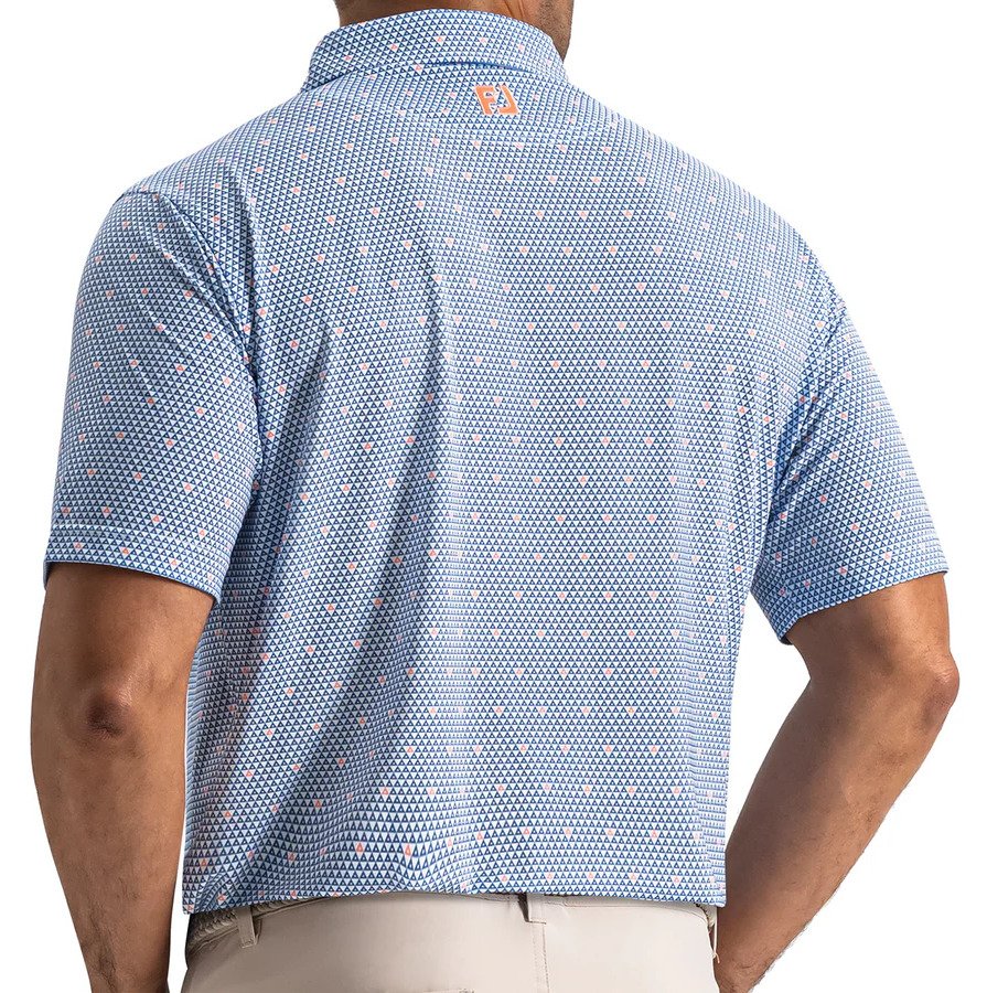 FootJoy Order Geometric Lisle pánské polo, white/riviera/peach