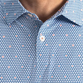FootJoy Order Geometric Lisle pánské polo, white/riviera/peach