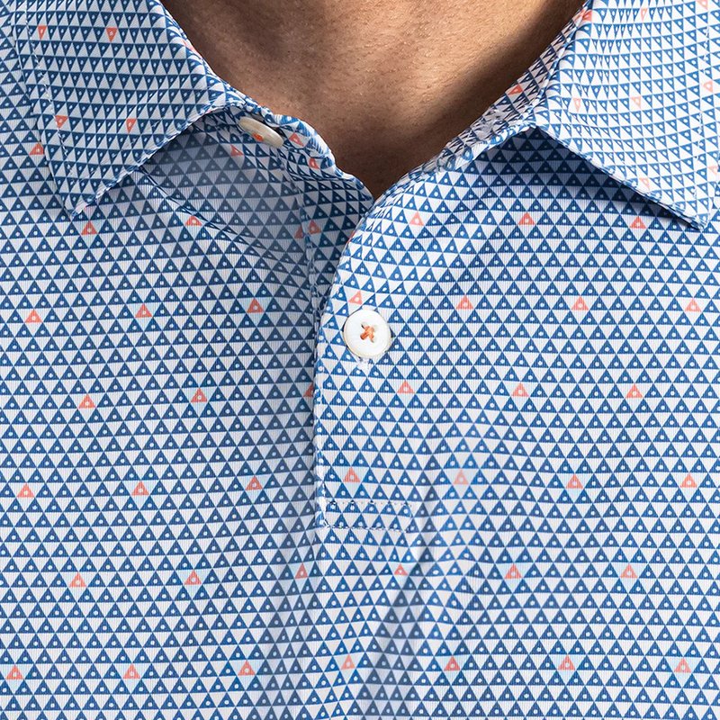 FootJoy Order Geometric Lisle pánské polo, white/riviera/peach