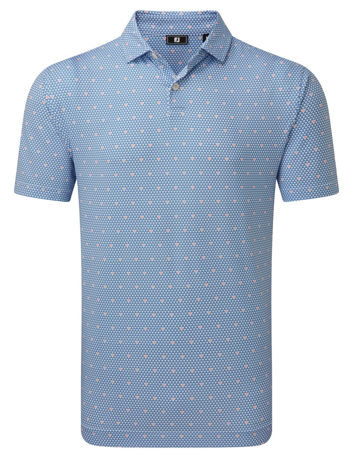 FootJoy Order Geometric Lisle pánské polo, white/riviera/peach