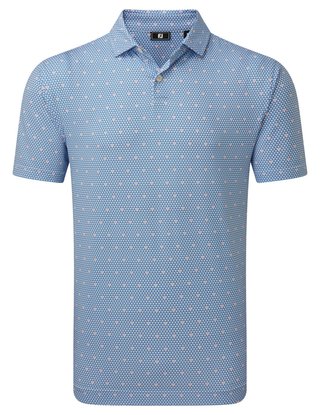 FootJoy Order Geometric Lisle pánské polo, white/riviera/peach