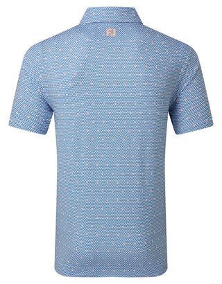FootJoy Order Geometric Lisle pánské polo, white/riviera/peach