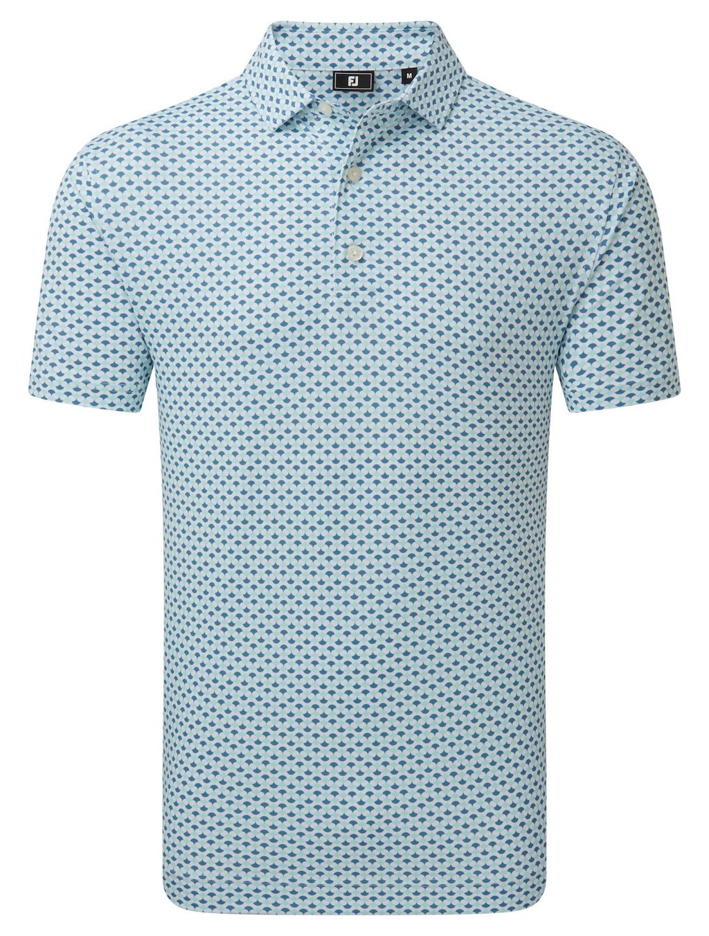 FootJoy Ginko Geo Pique pánské polo, white/mint julep/winward blue