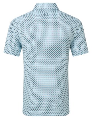 FootJoy Ginko Geo Pique pánské polo, white/mint julep/winward blue