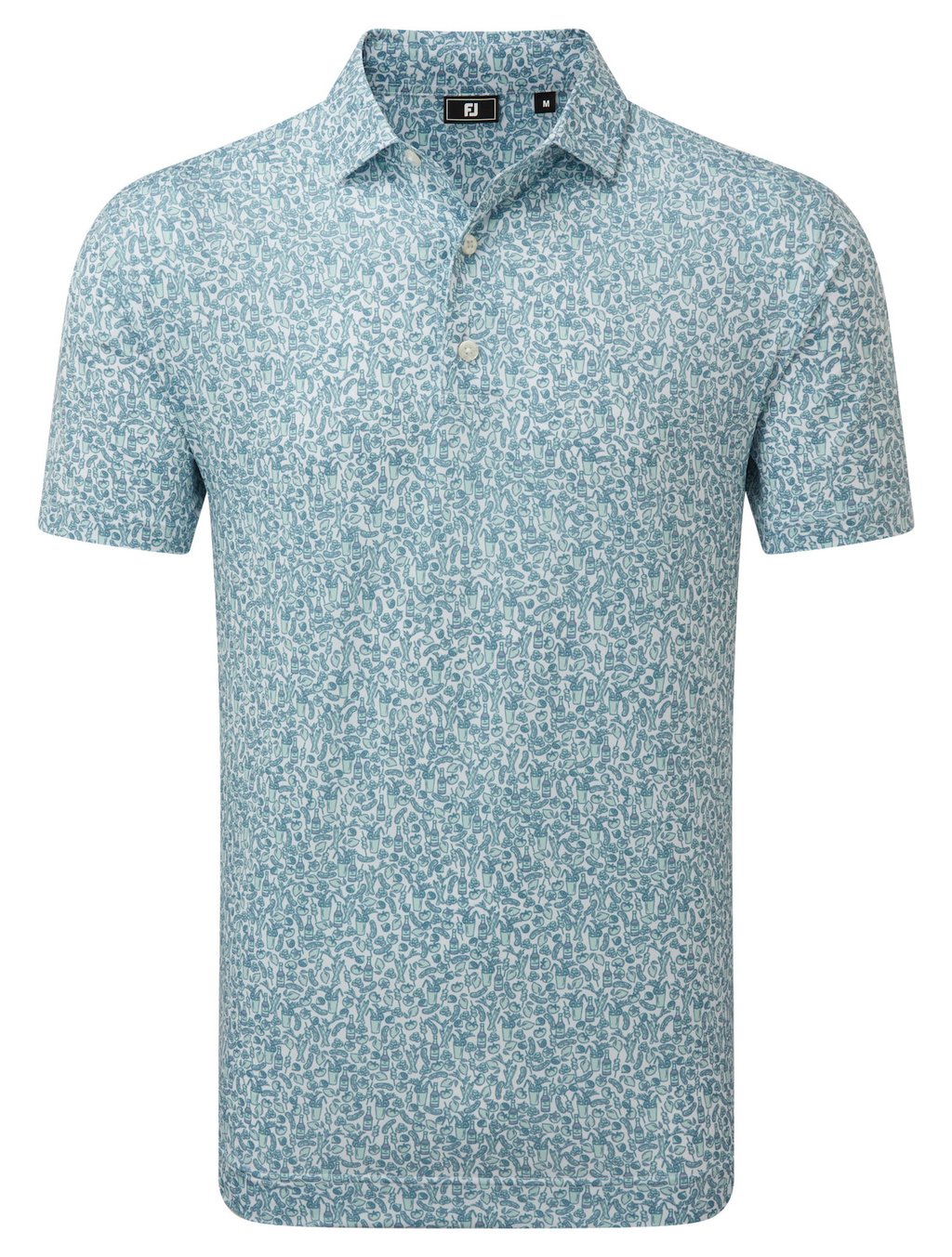 FootJoy Bloody Mary Lisle pánské triko, bílá/lavender aura/mint julep/modrá