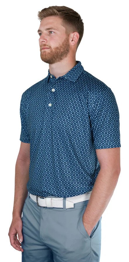 FootJoy Vegas Marker Lisle pánské polo, mint julep/navy/wiward blue