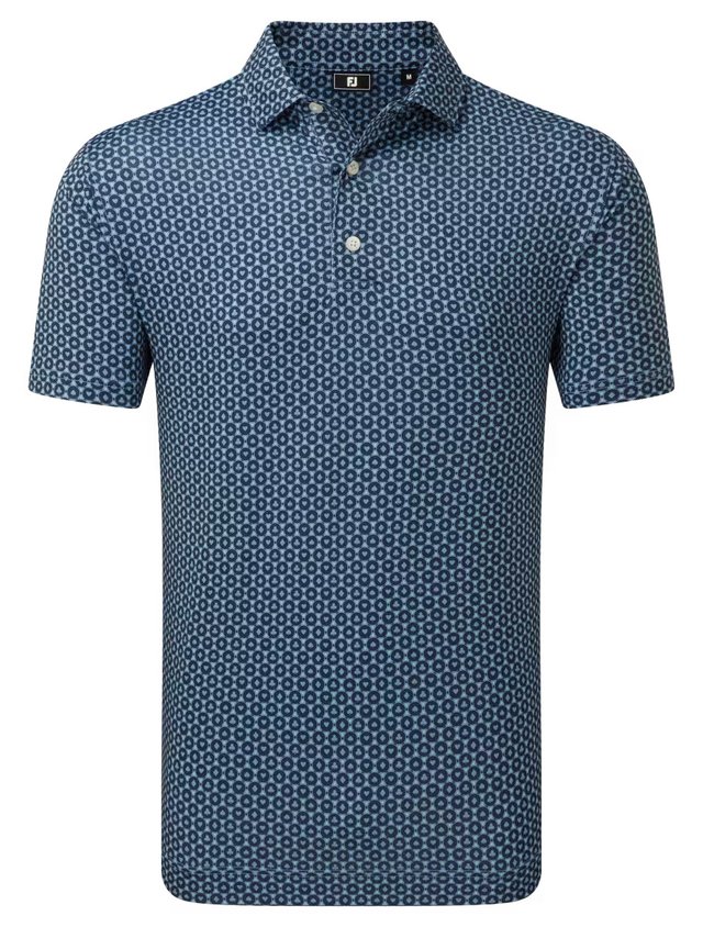 FootJoy Vegas Marker Lisle pánské polo, mint julep/navy/wiward blue