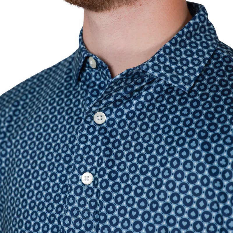 FootJoy Vegas Marker Lisle pánské polo, mint julep/navy/wiward blue