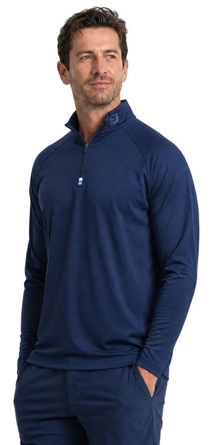 FootJoy Raglan H Block Chill-Out Midlayer pánské triko s dlouhým rukávem, navy