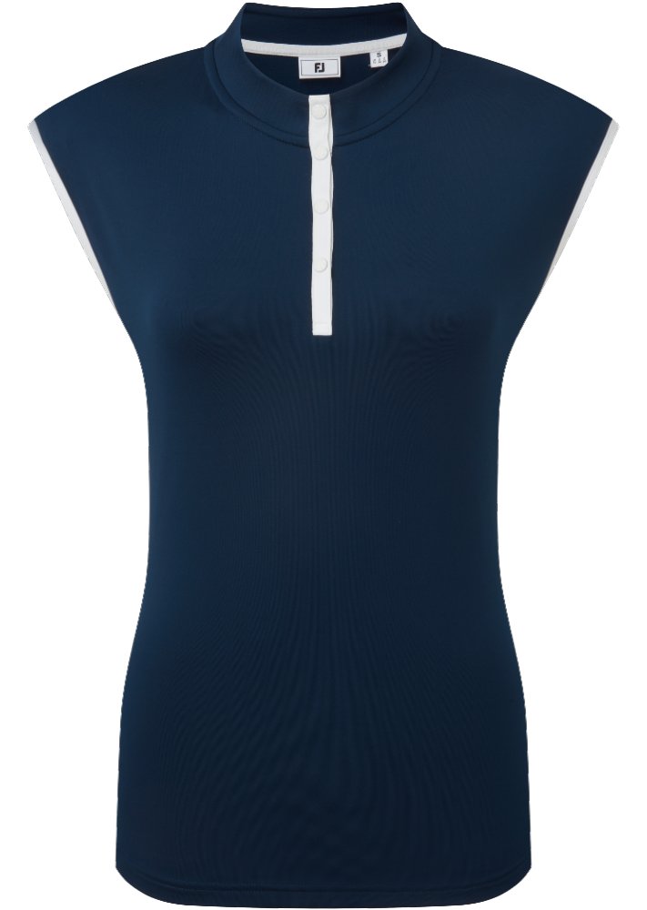 FootJoy Mock Neck Snap Front dámské polo, navy/white