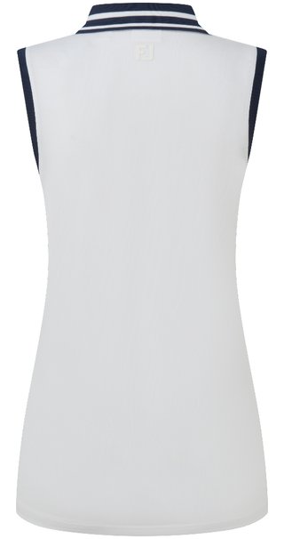 FootJoy Contrast Rib Knit Sleeveless dámské polo, bílé