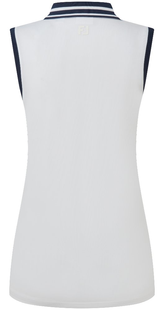FootJoy Contrast Rib Knit Sleeveless dámské polo, bílé