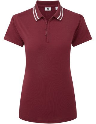 FootJoy Loop Button dámské polo, cranberry/white