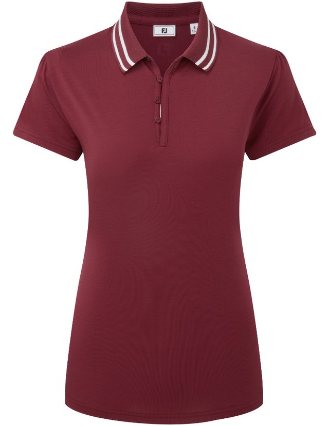 FootJoy Loop Button dámské polo, cranberry/white