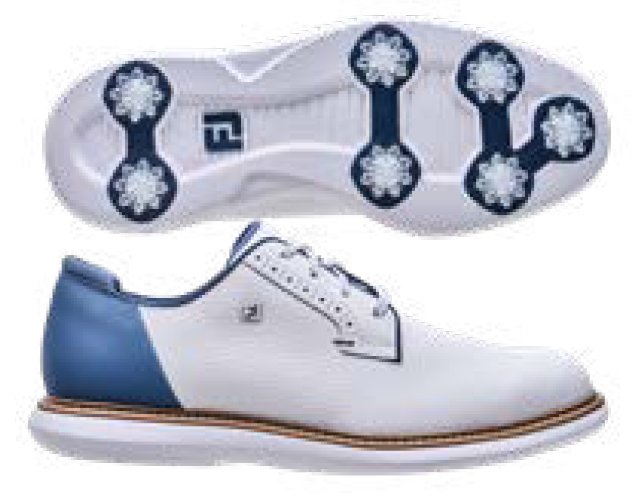 FootJoy FJ Traditions Blucher pánské golfové boty, bílo/modro/béžové
